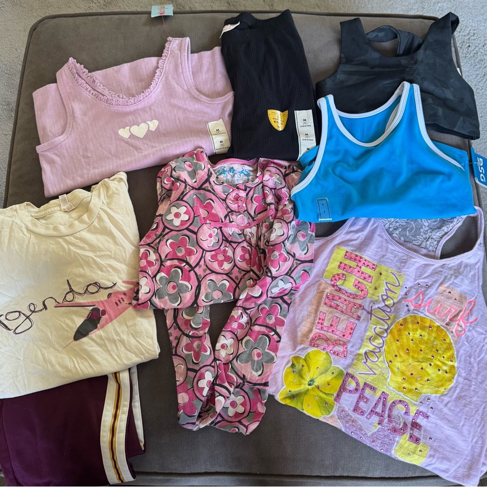 Cat & Jack Girls Pink Floral Tank & Active Top Mix
